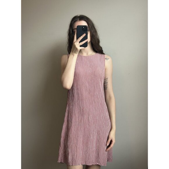 Express Red & White Gingham Dress – Classic Sundress Chic Fit Flirty Summer Styl - Picture 1 of 9